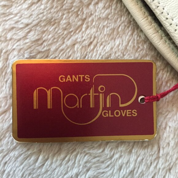 NWT White Leather gloves sz 6.5 - Picture 9 of 10